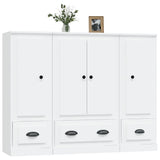 3 pcs white engineered wood sideboards