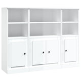 Buffets 3 pcs blanc brillant bois d'ingénierie