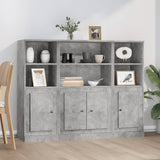 3 pcs sideboards concrete gray engineered wood