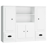 Buffets 3 pcs blanc bois d'ingénierie