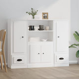 Buffets 3 pcs blanc bois d'ingénierie