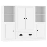 Buffets 3 pcs blanc bois d'ingénierie