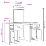 Coiffeuse avec miroir chêne sonoma 130x50x132,5 cm