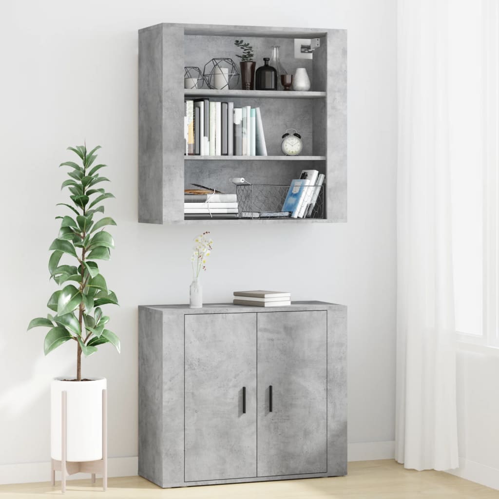 High sideboard Concrete gray Engineered wood