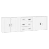 Buffets 3 pcs Blanc Bois d'ingénierie