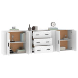 Buffets 3 pcs Blanc Bois d'ingénierie