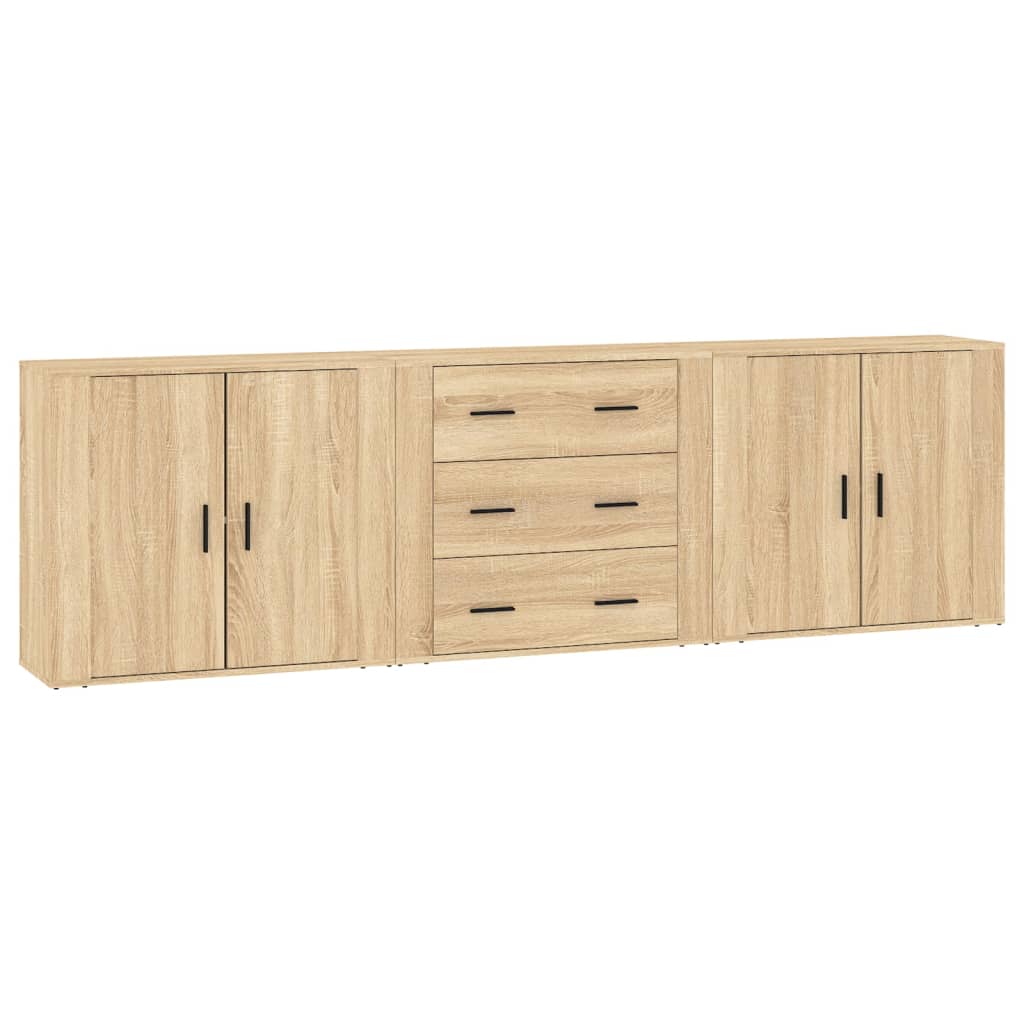 Sideboards 3 Stück Sonoma-Eiche Holzwerkstoff