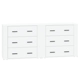 Buffets 2 pcs blanc bois d'ingénierie