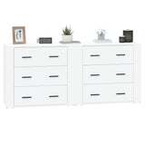 Buffets 2 pcs blanc bois d'ingénierie