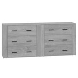 Buffets 2 pcs sonoma gris bois d'ingénierie