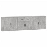 Buffets 3 pcs gris béton bois d'ingénierie