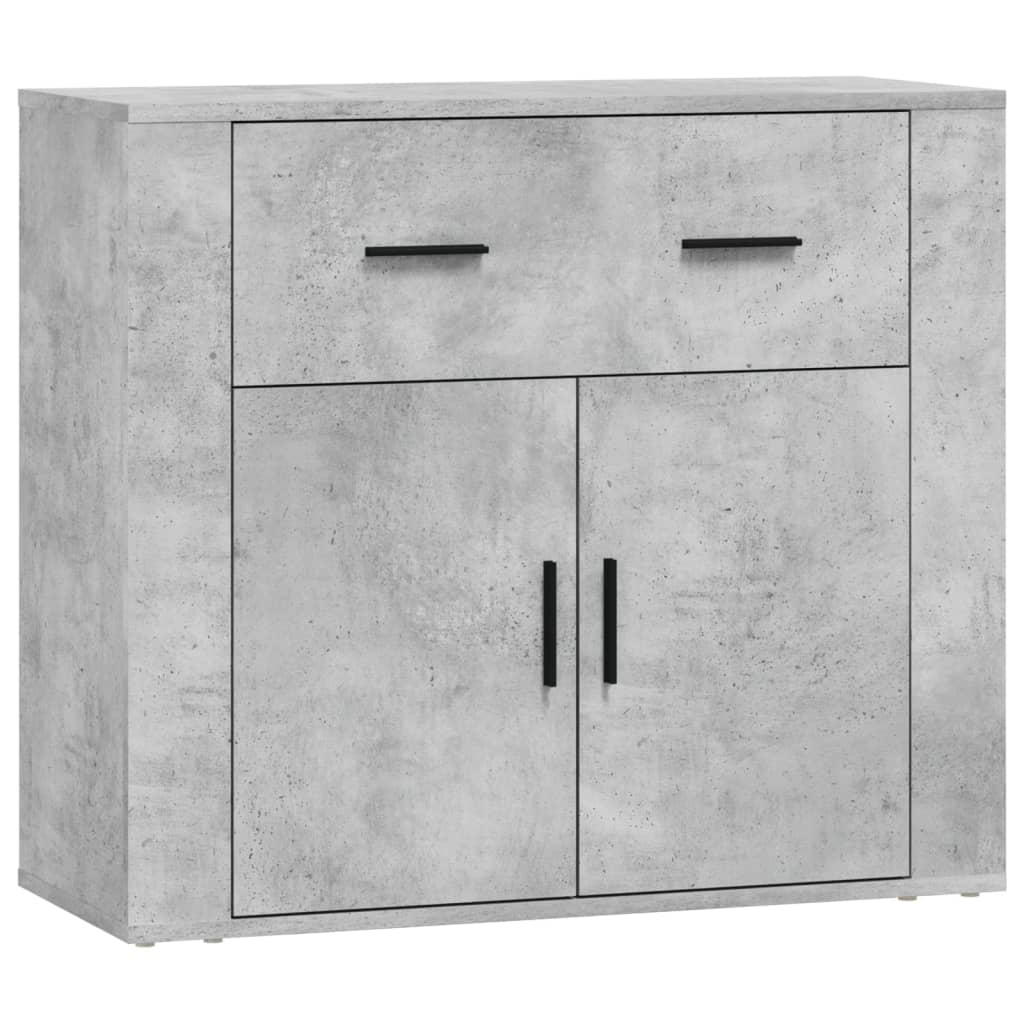 Buffets 3 pcs gris béton bois d'ingénierie