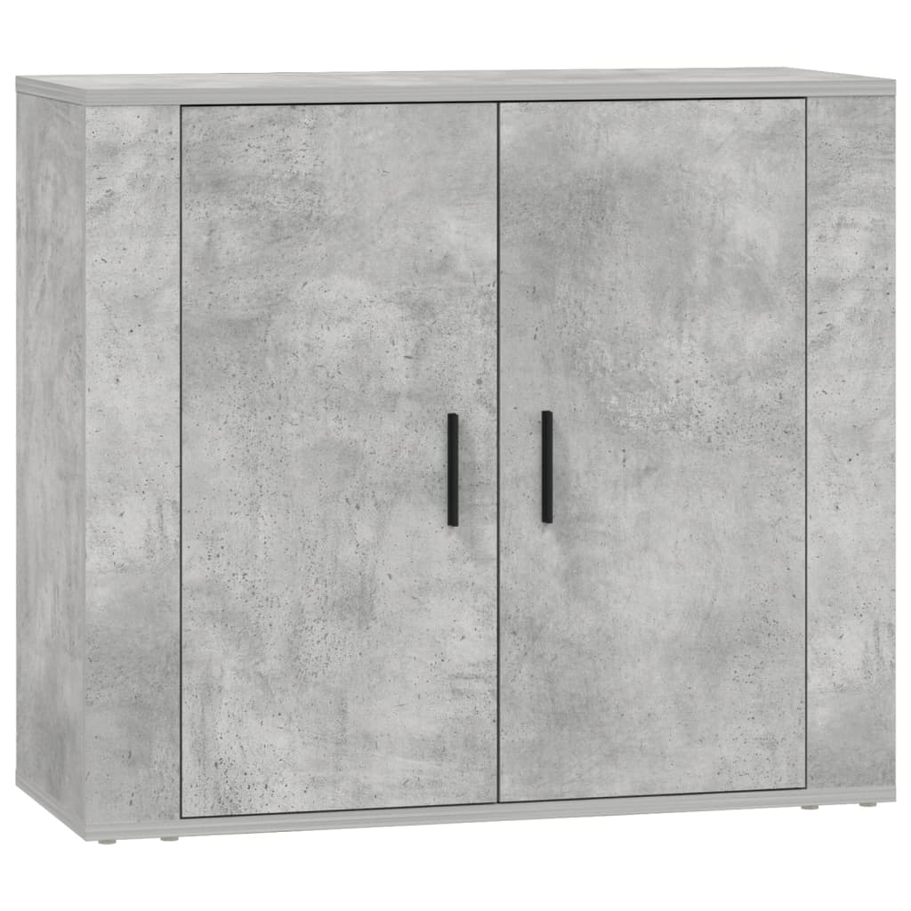 Buffets 3 pcs gris béton bois d'ingénierie