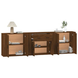 Buffets 3 pcs Chêne marron Bois d'ingénierie