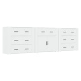 Buffets 3 pcs Blanc Bois d'ingénierie