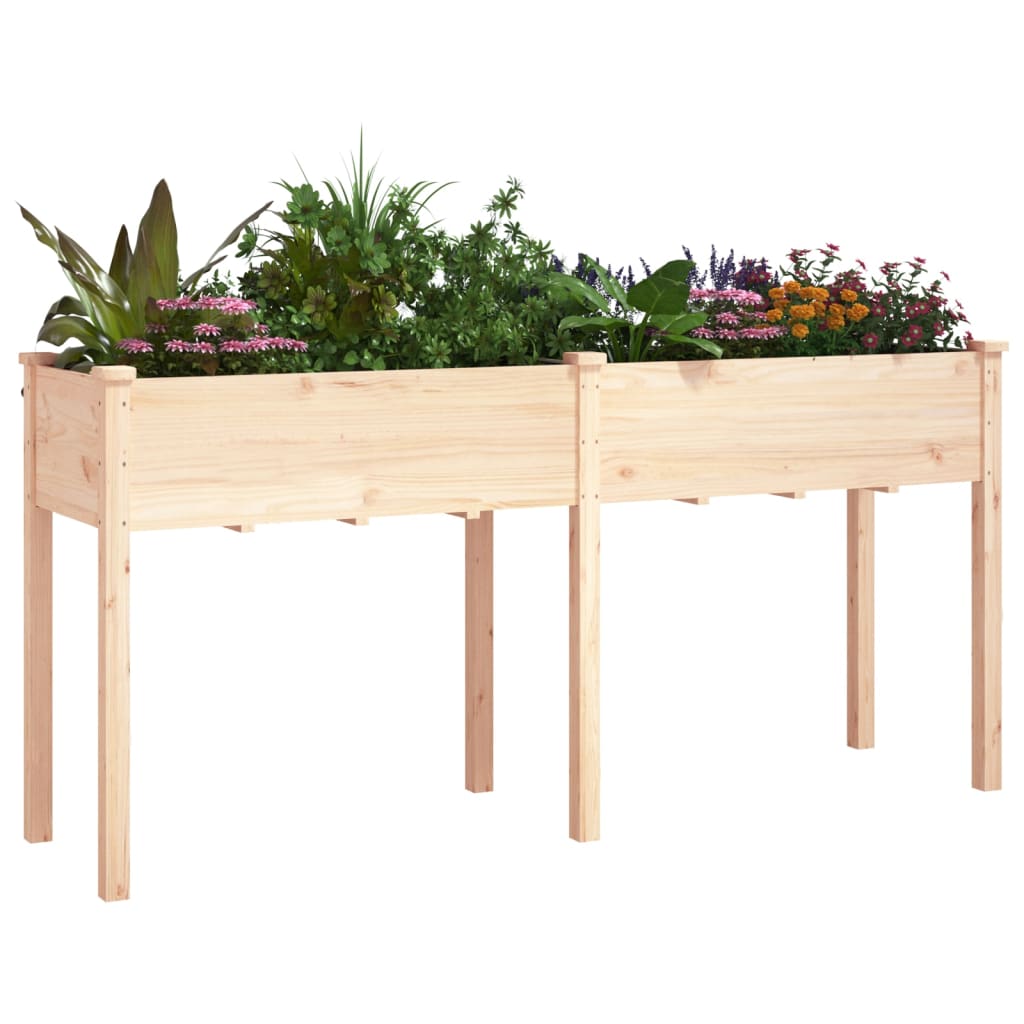 Jardinière avec doublure 161x45x76 cm bois massif de sapin