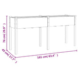 Jardinière avec doublure 161x45x76 cm bois massif de sapin