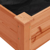 Planter with brown lining 203x53x76 cm solid fir wood