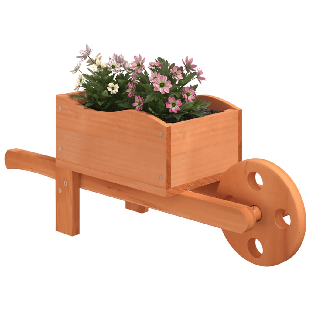 Wheelbarrow planters 2 pcs 47x15x19 cm solid fir wood