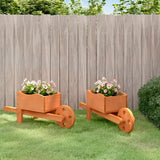 Wheelbarrow planters 2 pcs 47x15x19 cm solid fir wood