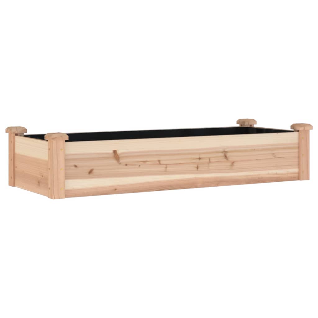 Lit surélevé de jardin doublure 120x45x25 cm bois massif sapin