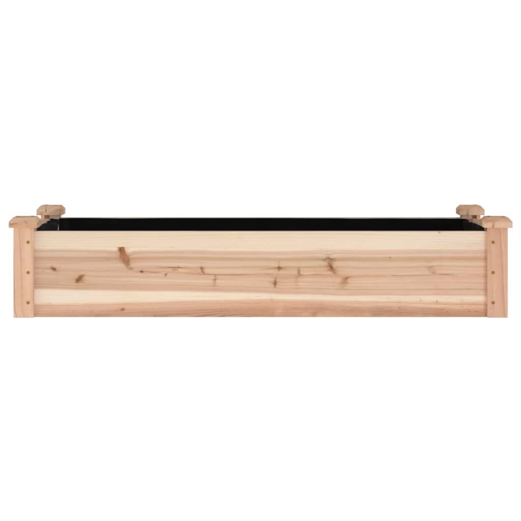 Lit surélevé de jardin doublure 120x45x25 cm bois massif sapin