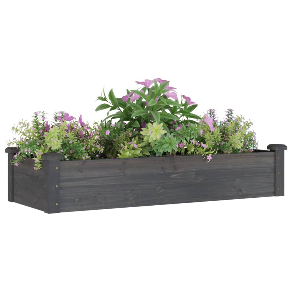 Lit surélevé de jardin doublure 120x45x25 cm bois massif sapin