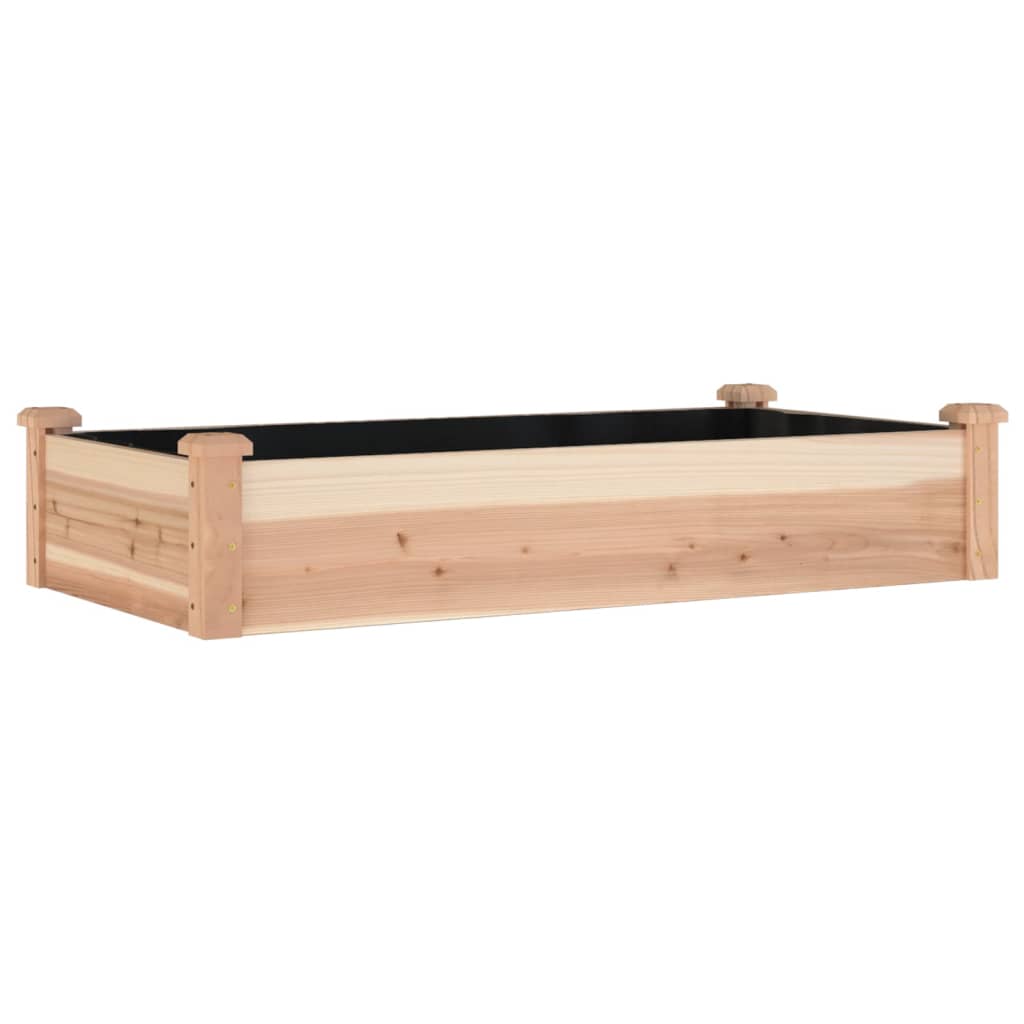 Lit surélevé de jardin doublure 120x60x25 cm bois massif sapin