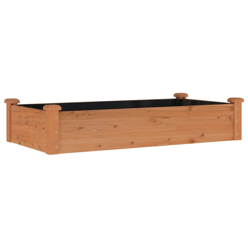 Lit surélevé de jardin doublure 120x60x25 cm bois massif sapin