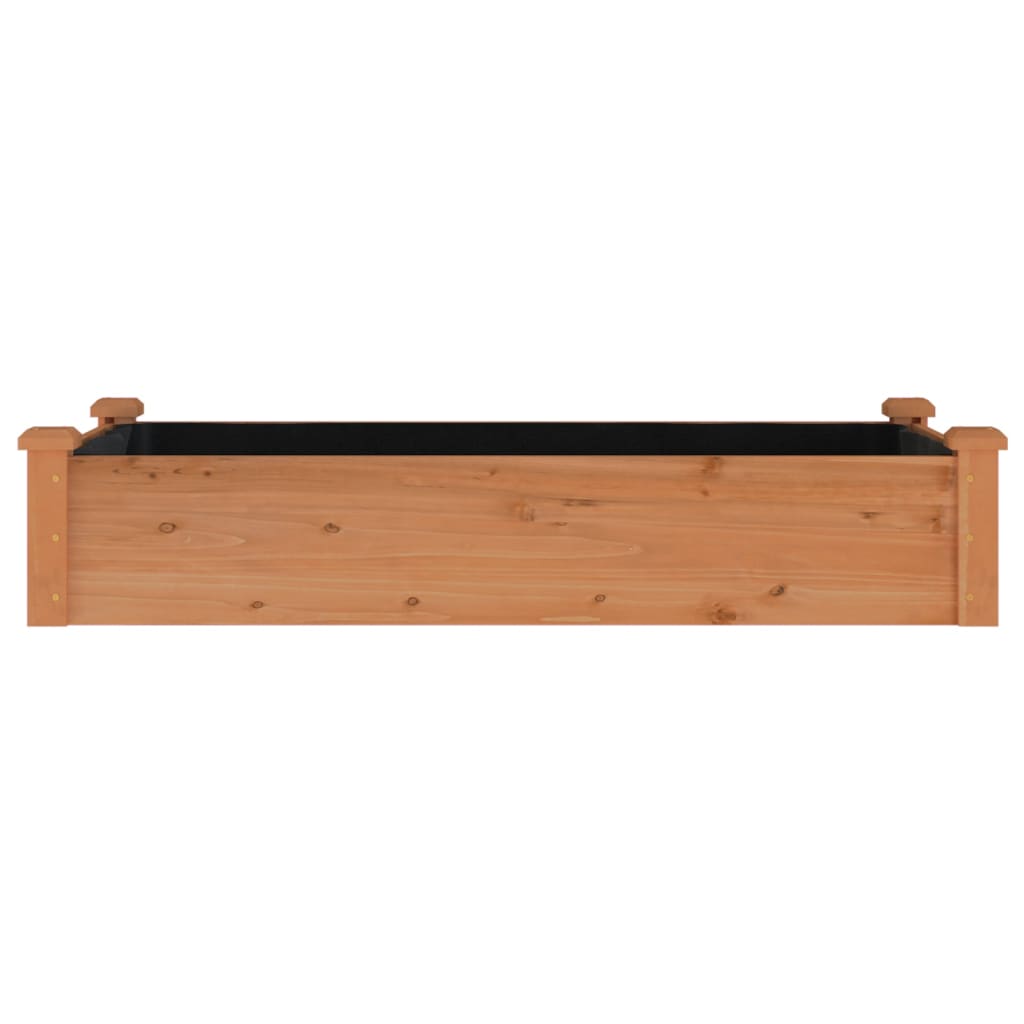 Lit surélevé de jardin doublure 120x60x25 cm bois massif sapin