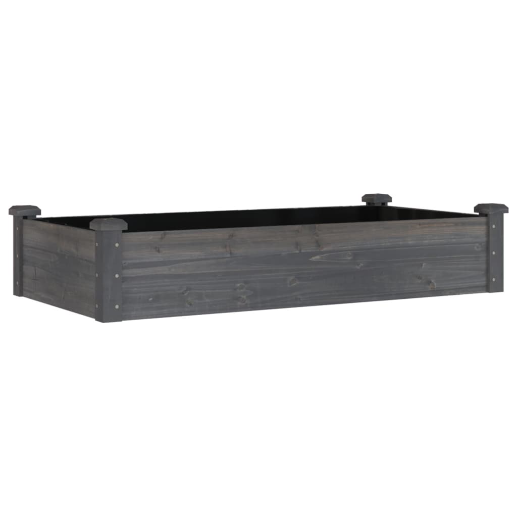 Lit surélevé de jardin doublure 120x60x25 cm bois massif sapin