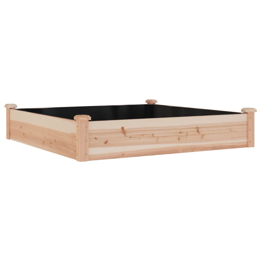 Lit surélevé de jardin doublure 120x120x25 cm bois massif sapin