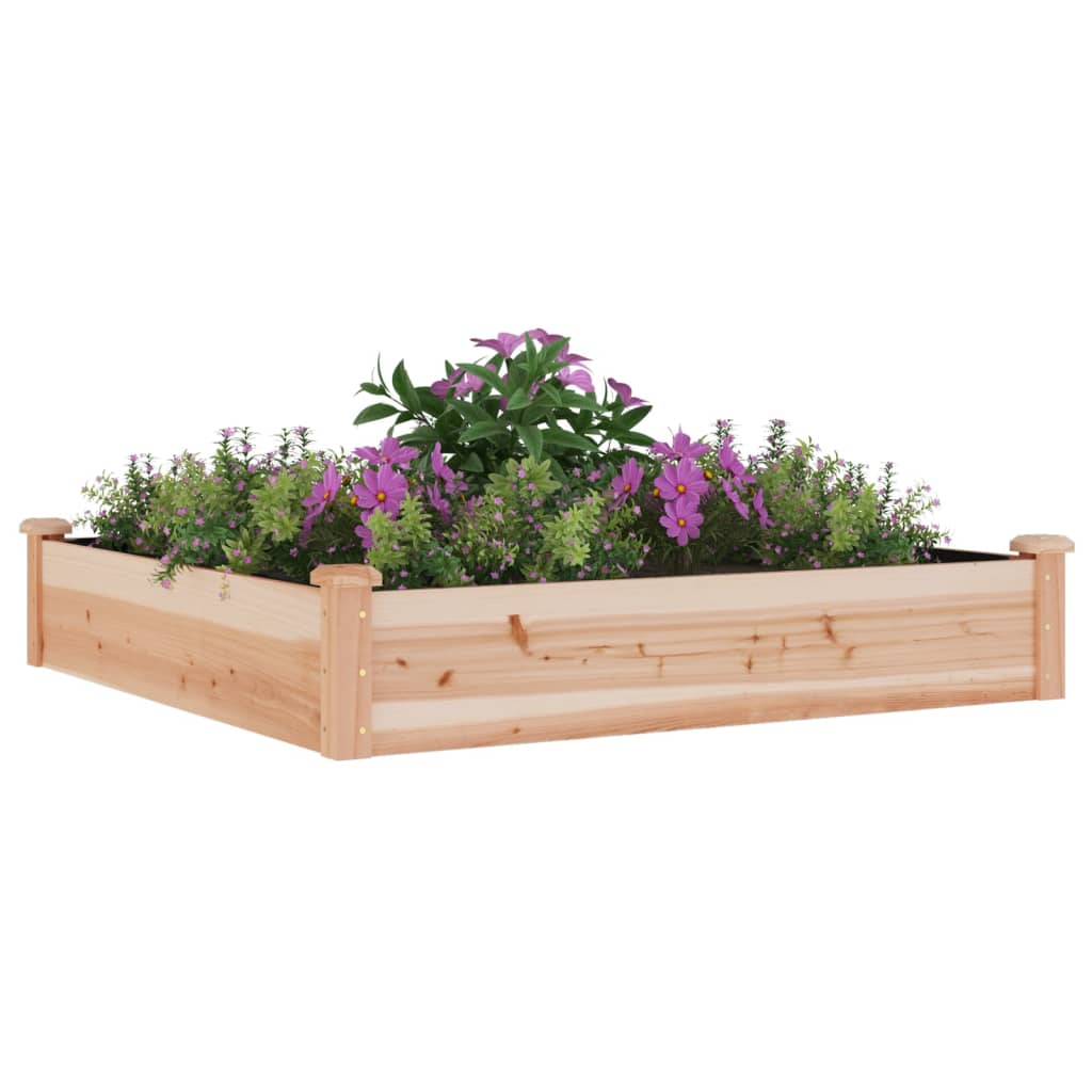 Lit surélevé de jardin doublure 120x120x25 cm bois massif sapin