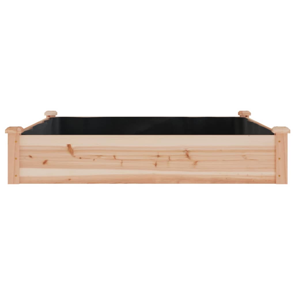 Lit surélevé de jardin doublure 120x120x25 cm bois massif sapin