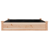 Lit surélevé de jardin doublure 120x120x25 cm bois massif sapin