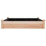 Lit surélevé de jardin doublure 120x120x25 cm bois massif sapin