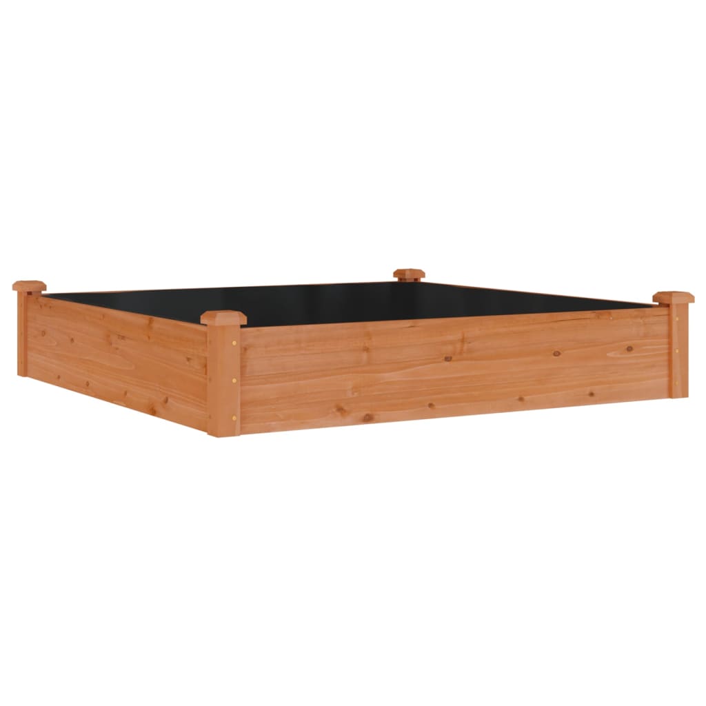 Lit surélevé de jardin doublure 120x120x25 cm bois massif sapin