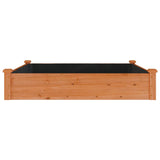 Lit surélevé de jardin doublure 120x120x25 cm bois massif sapin