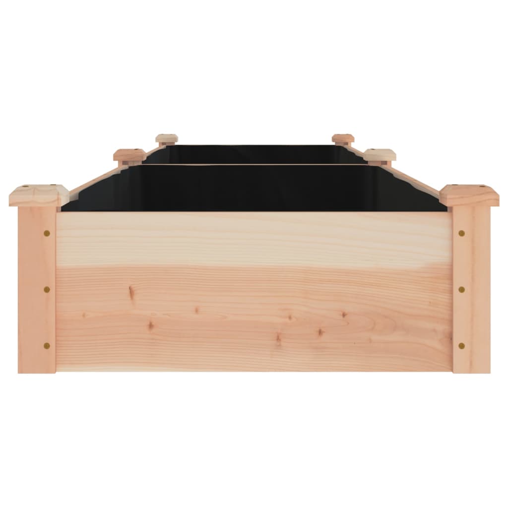 Lit surélevé de jardin doublure 240x60x25 cm bois massif sapin