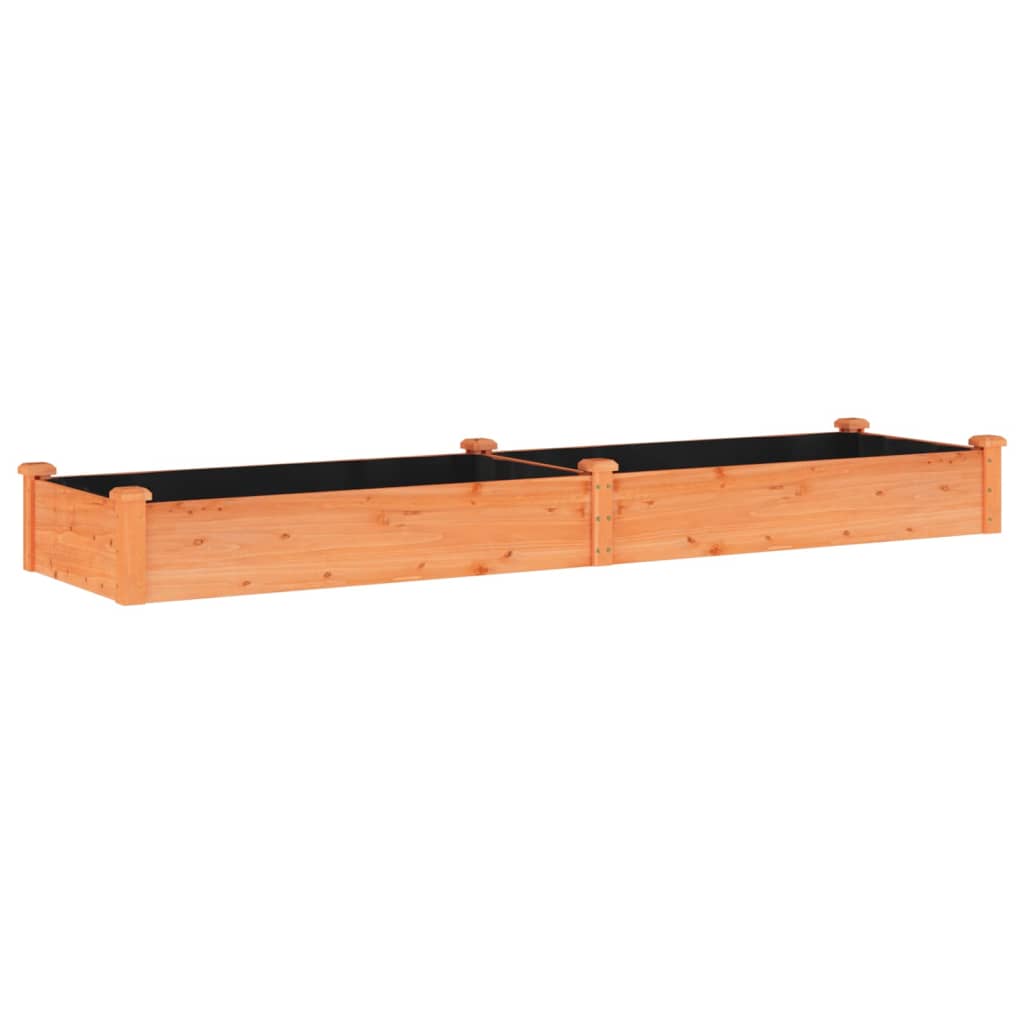 Lit surélevé de jardin doublure 240x60x25 cm bois massif sapin