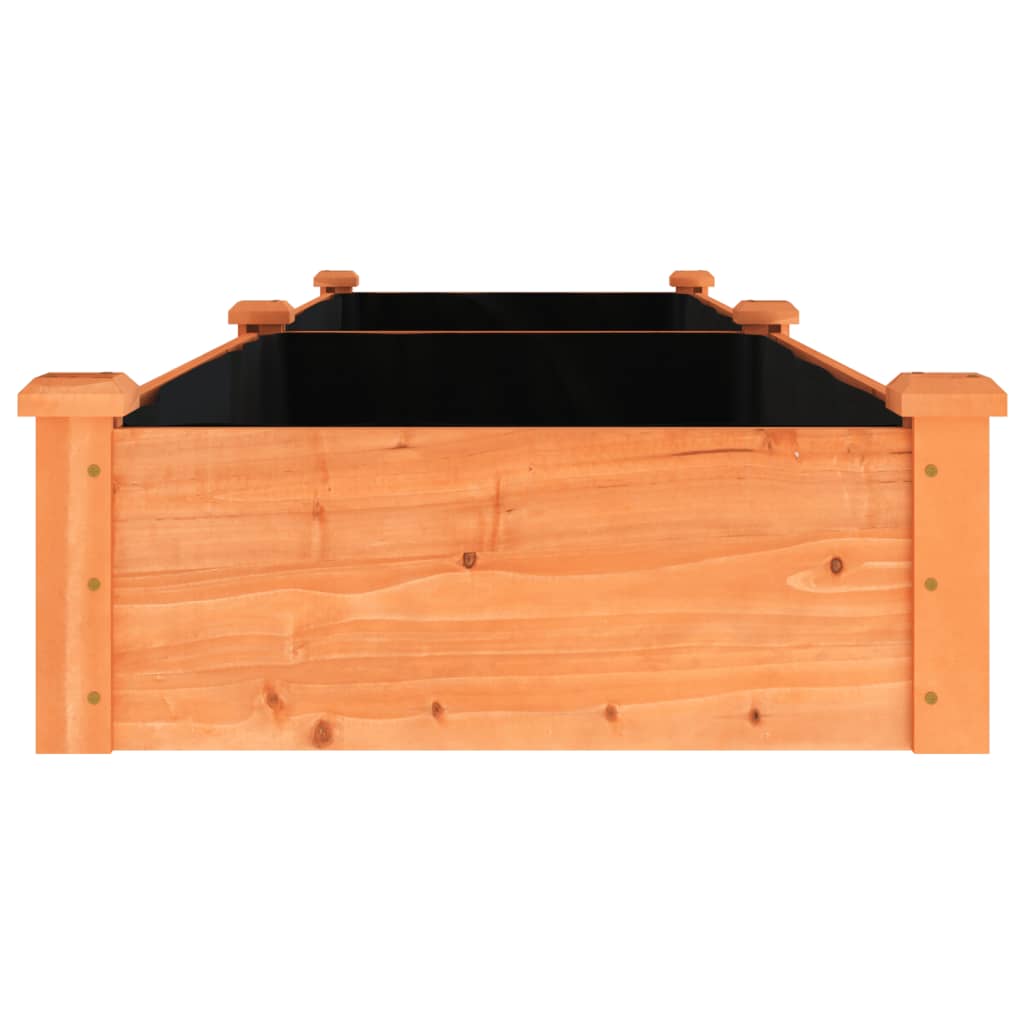 Lit surélevé de jardin doublure 240x60x25 cm bois massif sapin