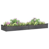 Lit surélevé de jardin doublure 240x60x25 cm bois massif sapin