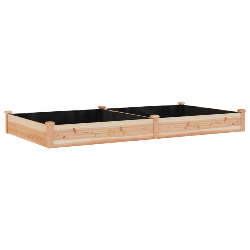 Lit surélevé de jardin doublure 240x120x25 cm bois massif sapin