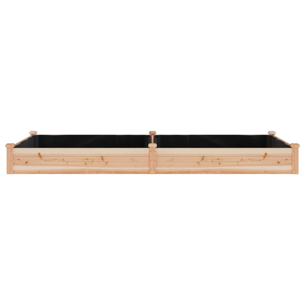 Lit surélevé de jardin doublure 240x120x25 cm bois massif sapin