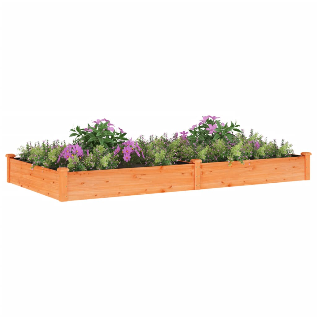 Lit surélevé de jardin doublure 240x120x25 cm bois massif sapin