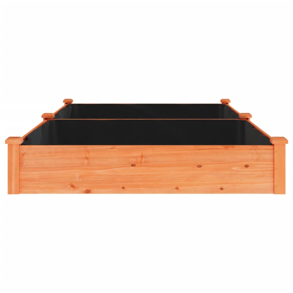 Lit surélevé de jardin doublure 240x120x25 cm bois massif sapin