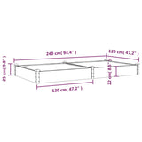 Lit surélevé de jardin doublure 240x120x25 cm bois massif sapin