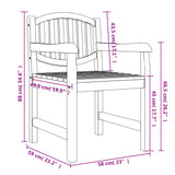 Chaises de jardin lot de 2 58x59x88 cm bois de teck solide