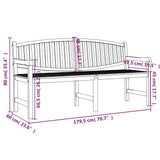 Banc de jardin 179,5x60x90 cm bois de teck solide