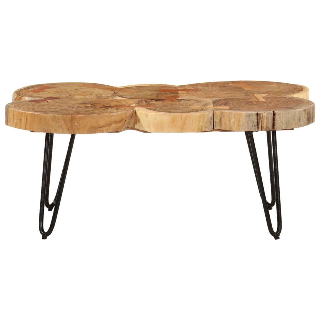 Table basse 36 cm 6 troncs bois d'acacia massif